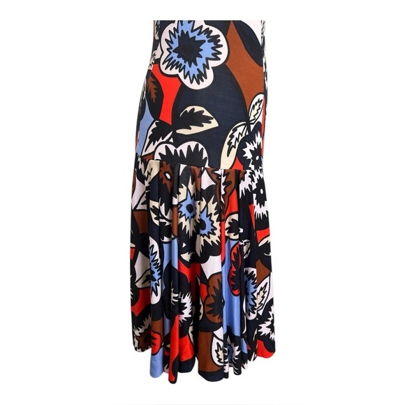 Diane von Furstenberg Silk A-Line Knit Slip Bold Floral Print Dress Size XS (0) - Picture 5 of 9